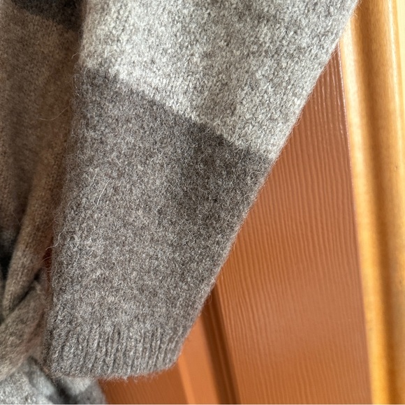 Jenni Kayne Wool Alpaca Yak Blend Striped Belted Long Cardigan Coat - Picture 6 of 7